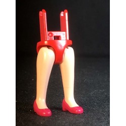 PIERNAS_0172 Piernas Figura Delgada Slip Rojo Zapato Fucsia