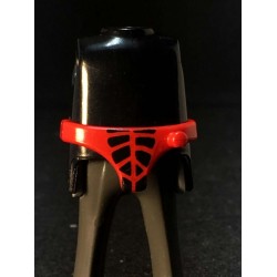 Cinto_0080 Cinto Protector Rojo / Negro con Tetón Delantero