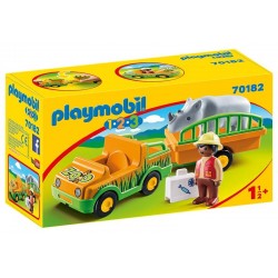 Playmobil® 70182  1.2.3. Vehículo del Zoo con Rinoceronte
