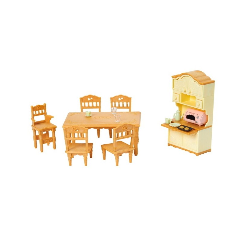 Contenido real de Sylvanian Families 5340 Set Comedor
