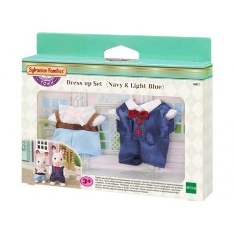 SF 6019 Set Vestido (Azul Marino y Azul Claro)