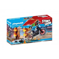 Playmobil® 70553 Stuntshow Moto con muro de fuego