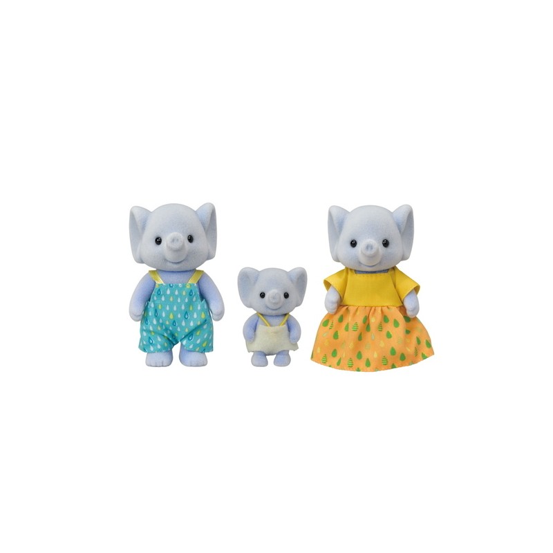 Contenido real de Sylvanian Families 5376 Familia Elefante