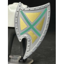 ESCUDO_0240 Escudo Irregular Acero Dorado/Verde