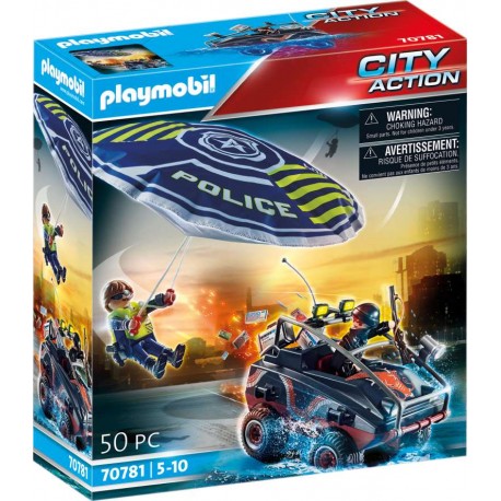Playmobil® 70781 Policía Paracaídas: Persecución del Vehículo Anfibio