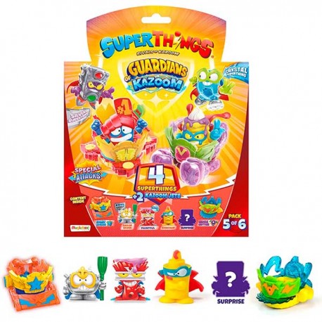 SUPERTHINGS Pack 4 Rojo,  Guardians of Kazoom