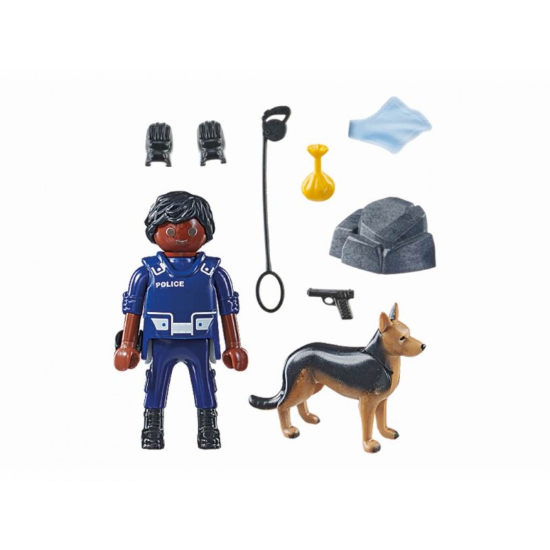 Contenido real de Playmobil® 71162 Policía con Perro