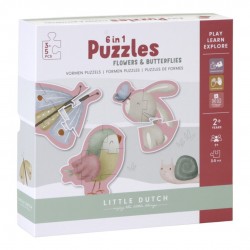 Little Dutch Puzzle 6 en 1 Flores y Mariposas