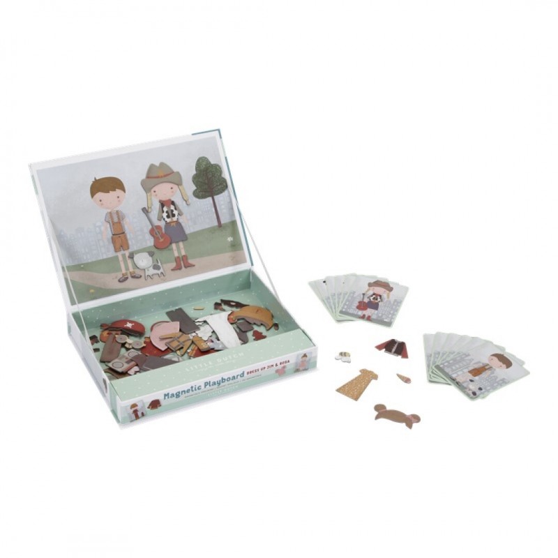 Contenido Real de Little Dutch Juego Magnético Jin y Rosa Dress Up