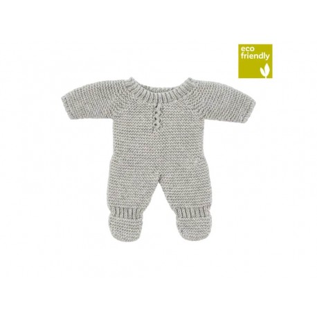 Pijama de Punto de Color Gris para Muñecos de 21cm