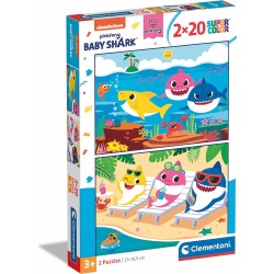Clementoni: Puzzle 2 X 20 Piezas Baby Shark