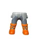 PIERNAS_0657 Pantalón Gris Oscuro Enano Bota Naranja