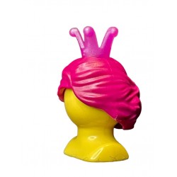 PL_0376 Pelo Recogido Fucsia con Coronita Rosa Fuerte 