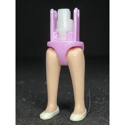 PIERNAS_0170 Piernas Figura Delgada Slip Rosa Manoletina Blanca