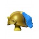 CASCO_0306 Casco Cerrado con Visera Dorado Plumón Azul