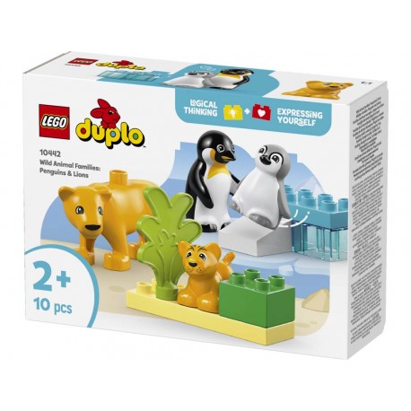 LEGO® 10442 Familias de la Fauna Salvaje: Pingüinos y Leones 