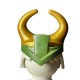 CASCO_0328 Diadema Verde cuernos Dorados