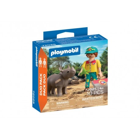 Playmobil® 72025 Duo Pack Cuidador con Rinoceronte
