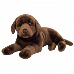 Perro Labrador Tumbado Marrón Chocolate 50 Cm.