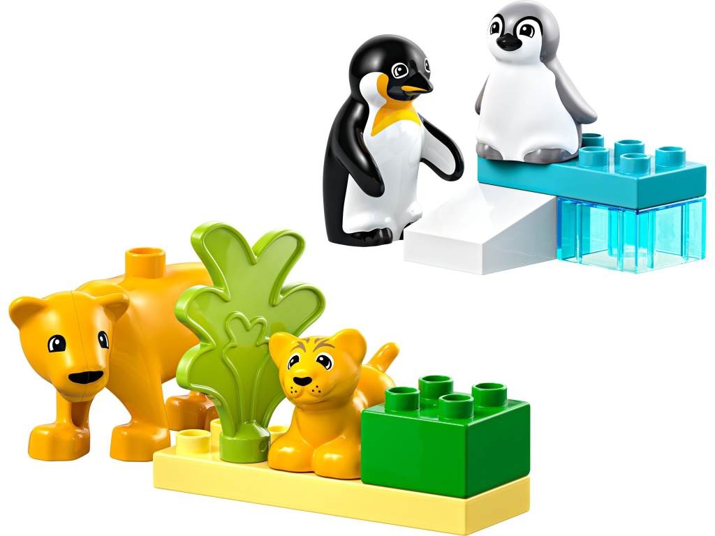 Contenido de LEGO® 10442 Familias de la Fauna Salvaje: Pingüinos y Leones