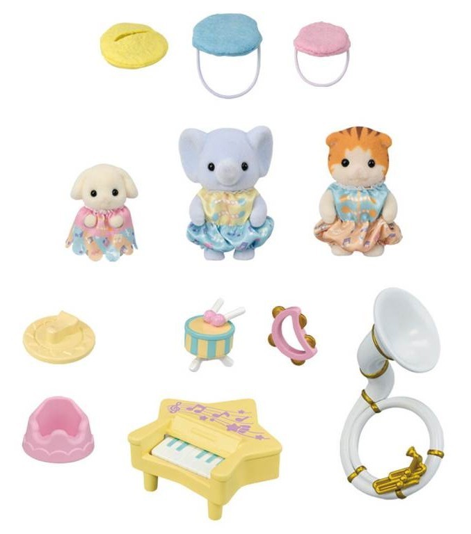 Contenido real de Sylvanian Families 5817 Set concierto en la Guardería