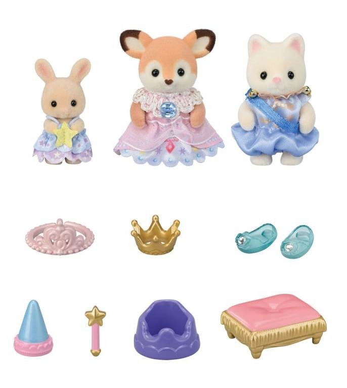 Contenido real de Sylvanian Families 5818 Set Princesas de la Guardería