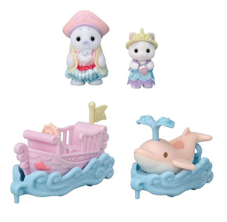 Contenido real de Sylvanian Families 5820 Puffy y Cara Surcan las Olas