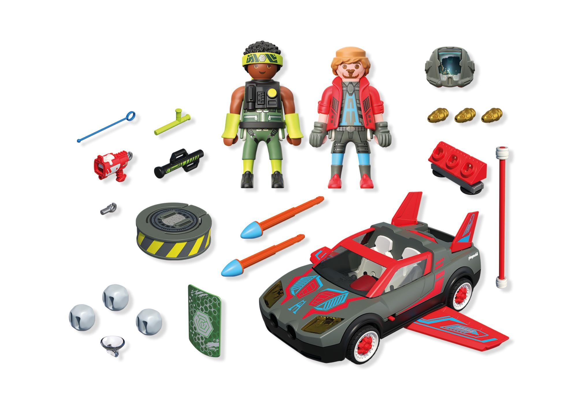 Contenido real de Playmobil® 71832 Héroe con Vehículo