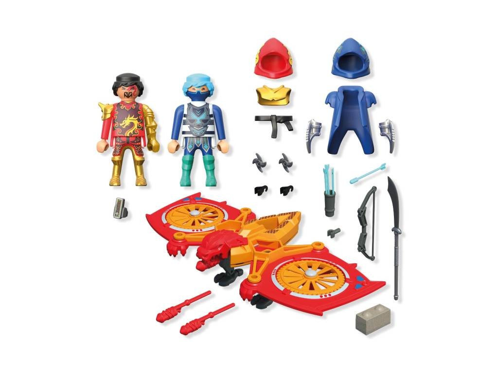Contenido real de Playmobil® 71833 Héroe Dron Lucha contra Ninja Malvado