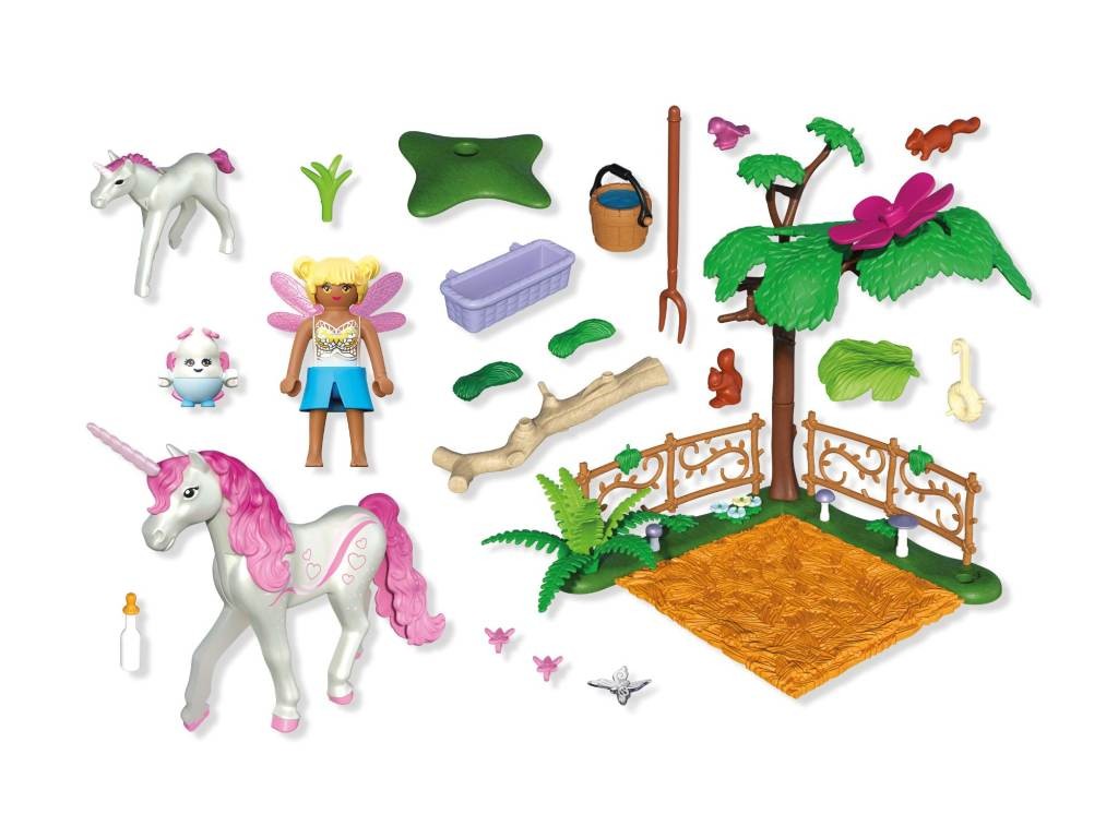 Contenido real de Playmobil® 71839 Establo Mágico Unicornio para Mamá y Potro