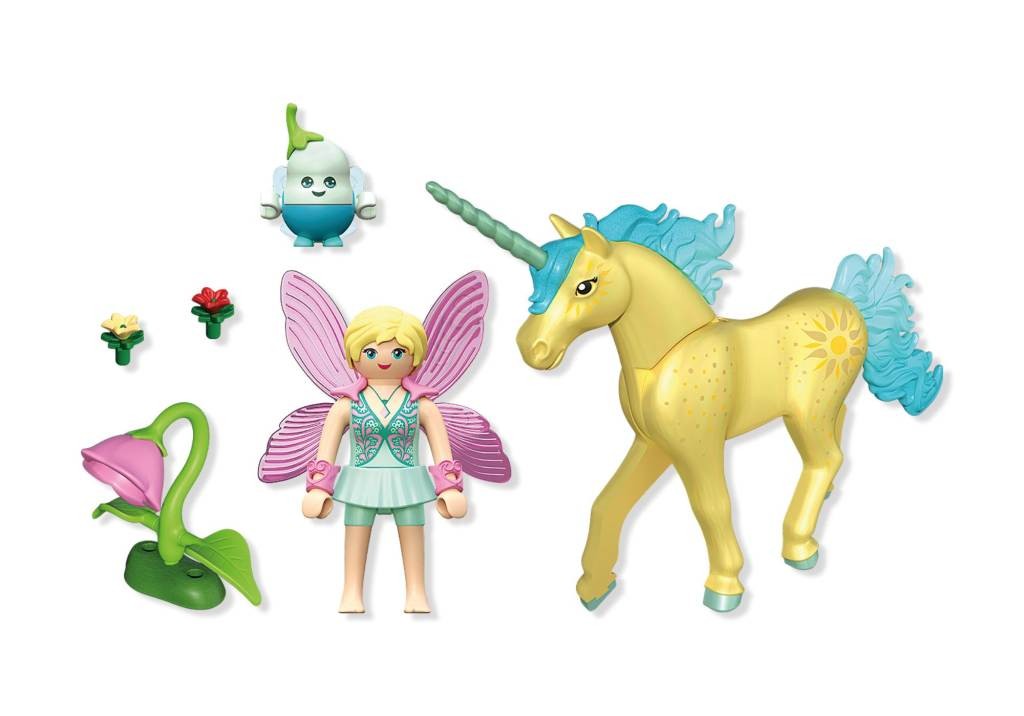 Contenido real de Playmobil® 71842 Coleccionable Unicornio Sunshine Blossom con Hada