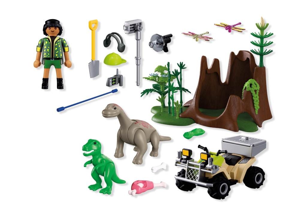 Contenido real de Playmobil® 72069 Escondite de Dinosaurios