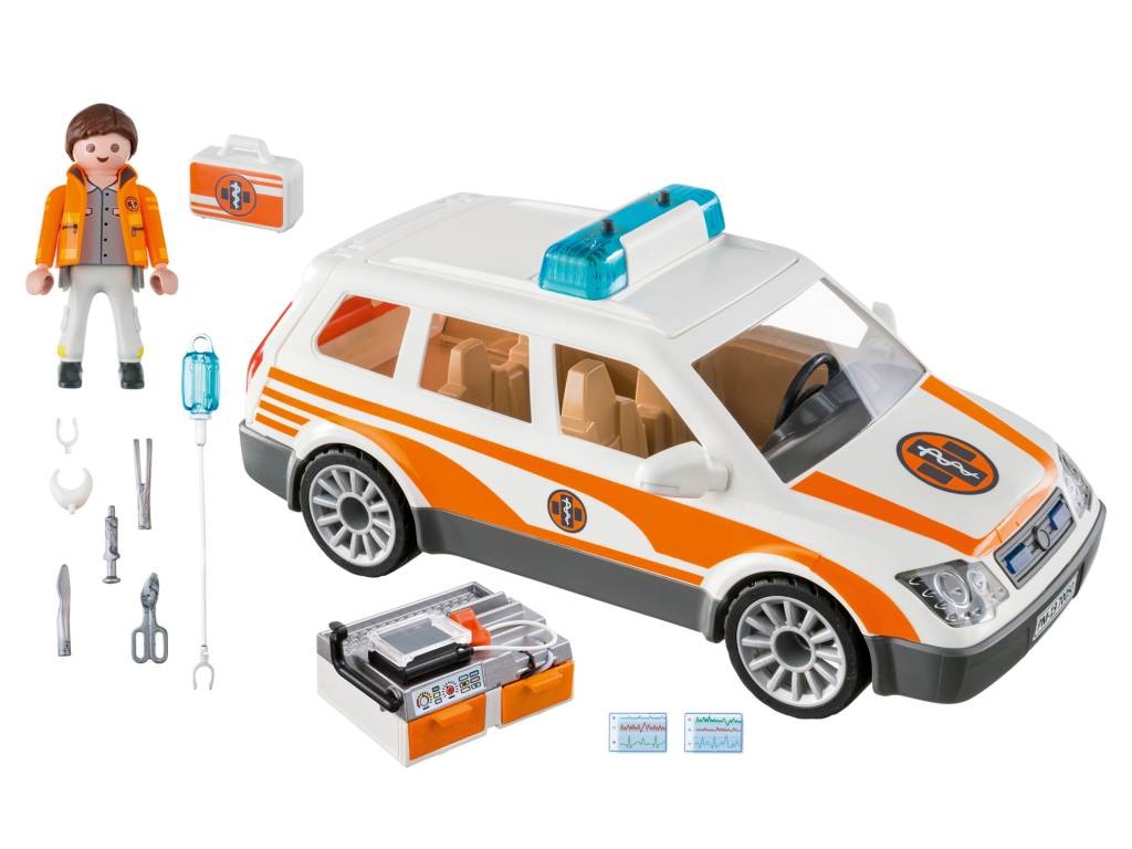 Contenido real de Playmobil® 70050 Coche de Emergencias con Sirena
