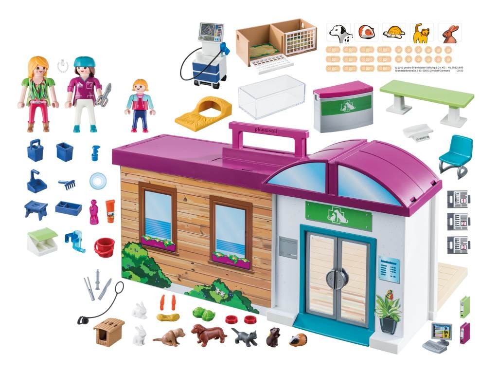 Contenido real de Playmobil® 70146 Clínica Veterinaria Maletín