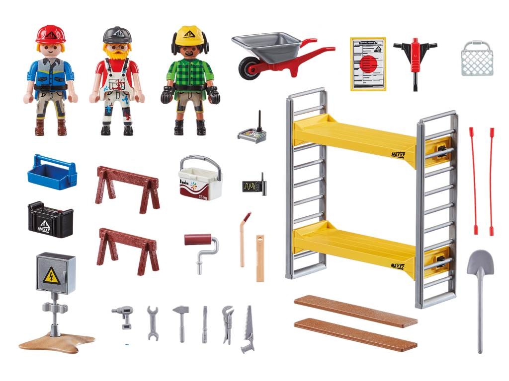 Contenido Real de Playmobil® 70446 Andamio con Obreros