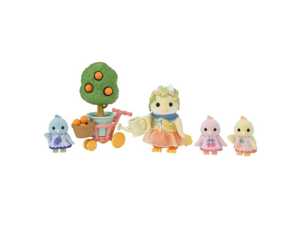 Contenido real de Sylvanian Families 5860 Familia Pájaro Cítrico