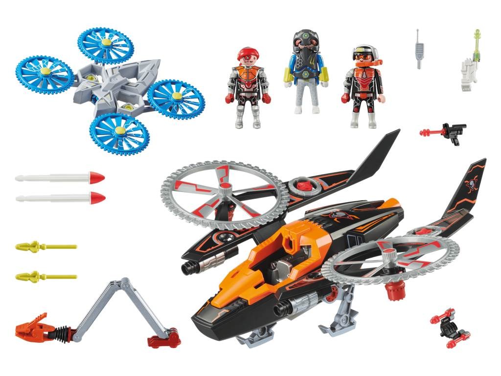 Contenido real de Playmobil® 70023 Piratas Galácticos en Helicóptero