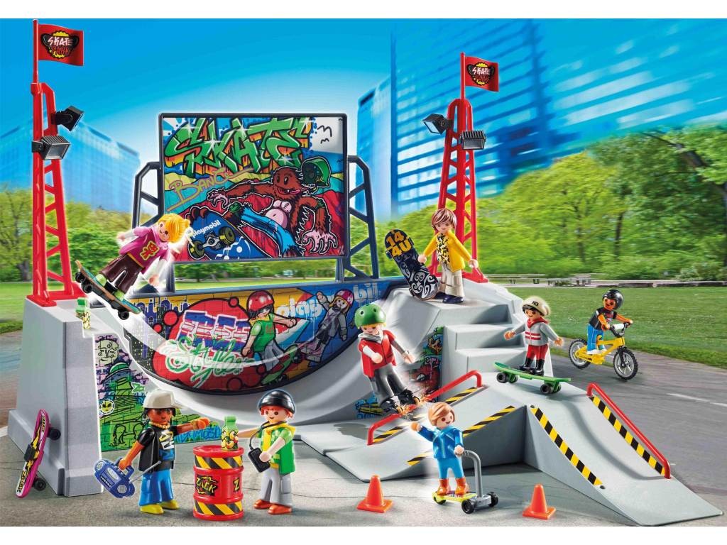 Contenido real de Playmobil® 70168 Pista de Skate