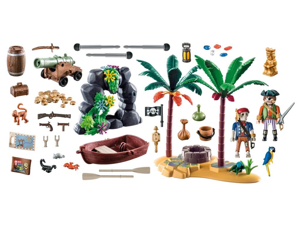 Contenido real de Playmobil® 70962 Isla del Tesoro Pirata con Esqueleto