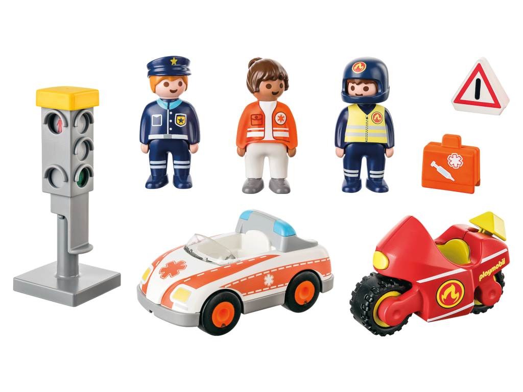 Contenido real de Playmobil® 71156 1.2.3. Héroes del Día a Día