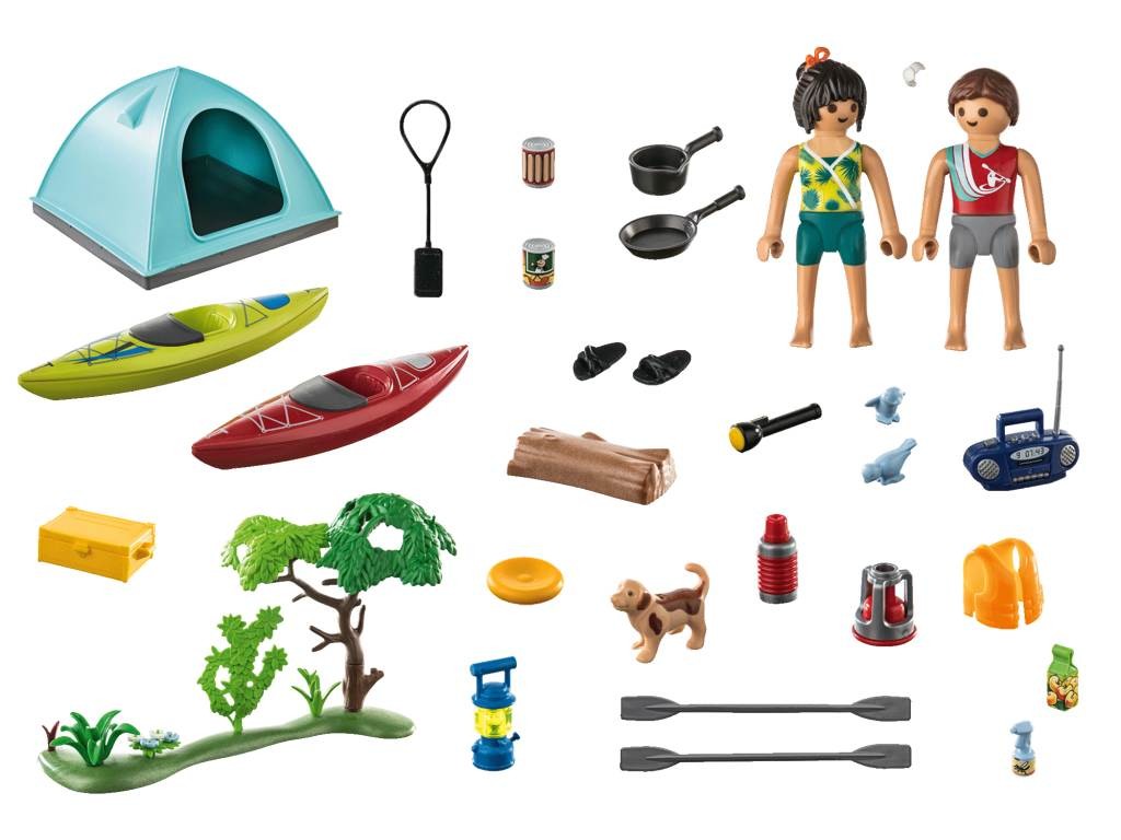 Contenido real de Playmobil® 71425 Camping con Hoguera