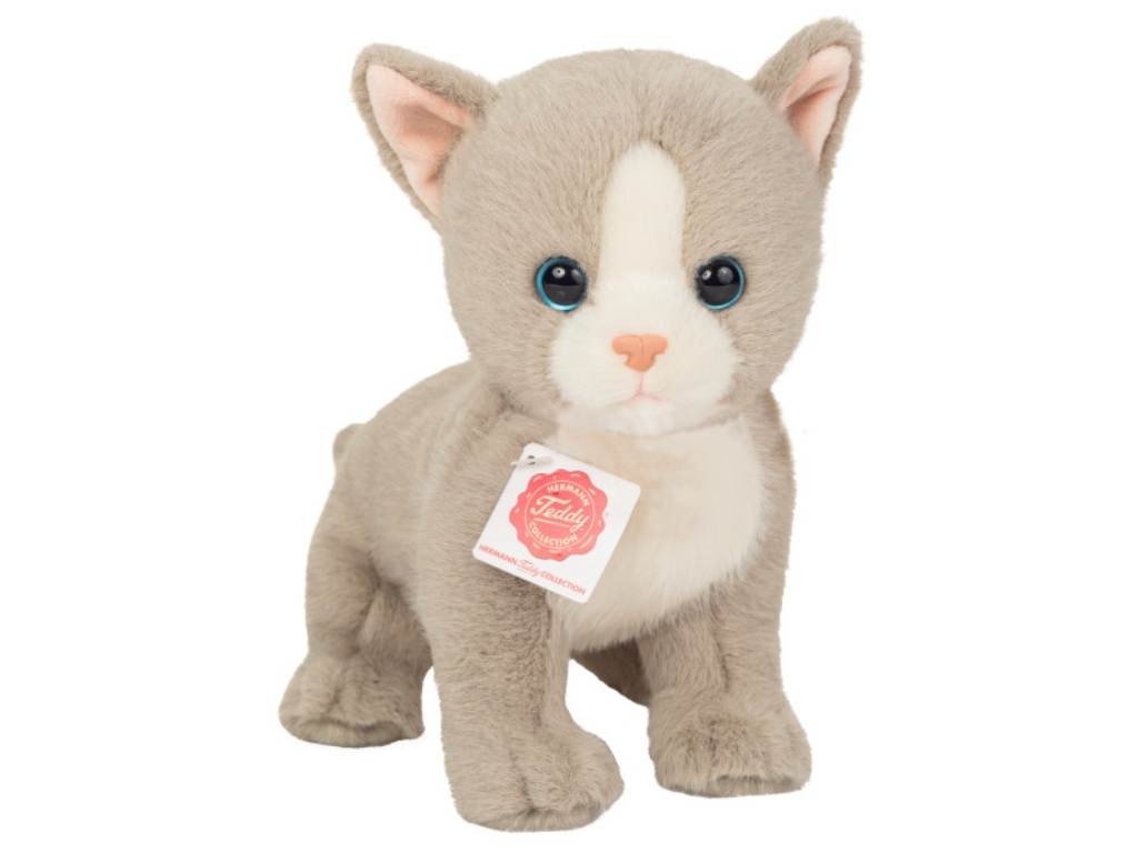 Contenido de Hermann Teddy Cría de Gato Gris de Pie 24 Cm.