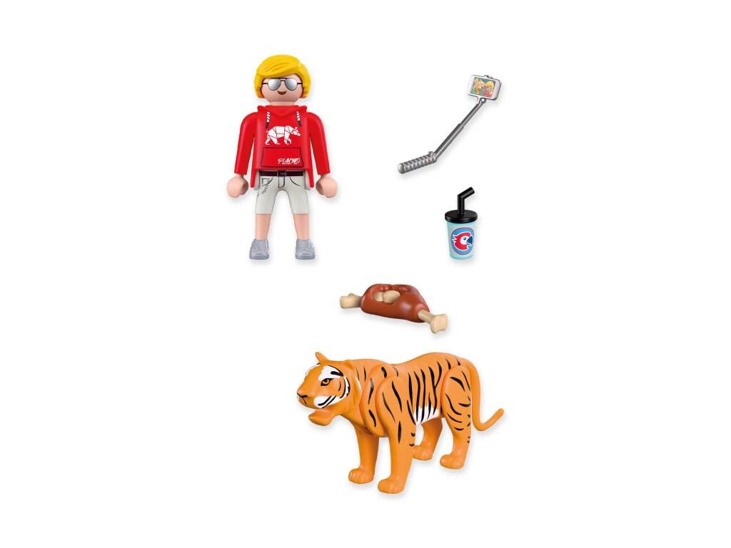 Contenido real de Playmobil® 72089  Zoo: Tigre y Visitante