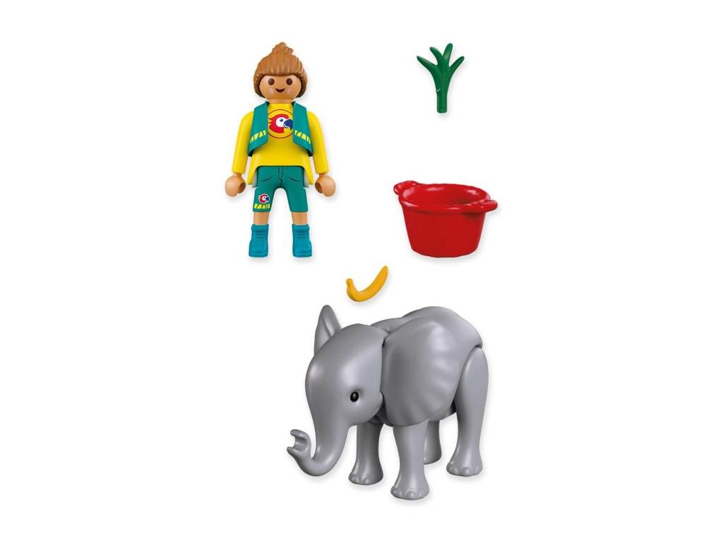 Contenido real de Playmobil® 72092 Zoo: Elefante Bebé y Cuidadora