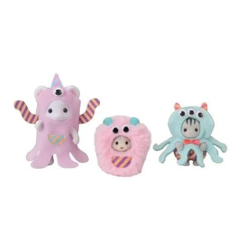 Contenido real de Sylvanian Families 5846 Trío de Monstruos Divertidos