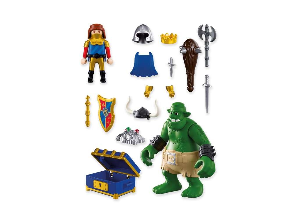 Contenido real de Playmobil® 72116 Troll con Tesoro y Caballero del León