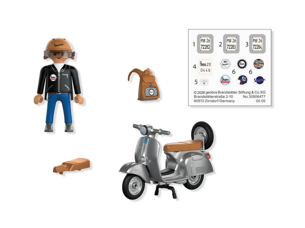 Contenido real de Playmobil® 72282 Vespa 80º Aniversario: Estilo Original