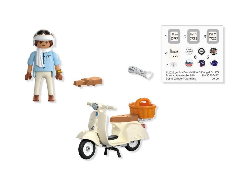 Contenido real de Playmobil® 72283 Vespa 80º Aniversario: Estilo Clásico
