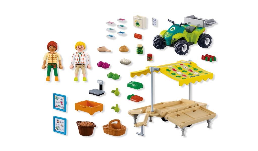 Contenido real de Playmobil® 72164 Puesto de Mercado