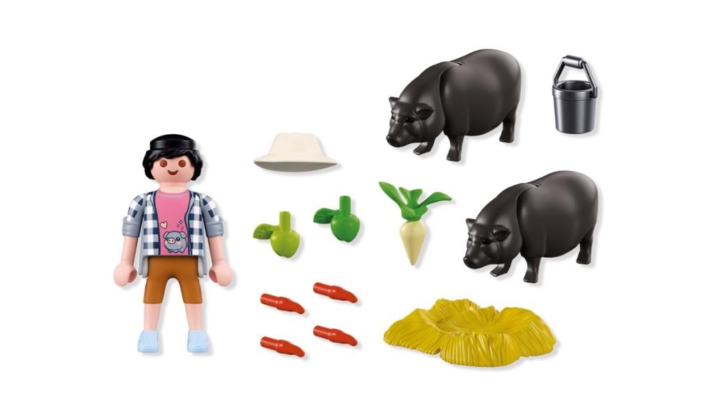 Contenido real de Playmobil® 72171 Granjero con Cerdito Panzón